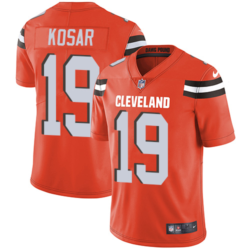 Nike Browns #19 Bernie Kosar Orange Alternate Men's Stitched NFL Vapor Untouchable Limited Jersey - Click Image to Close